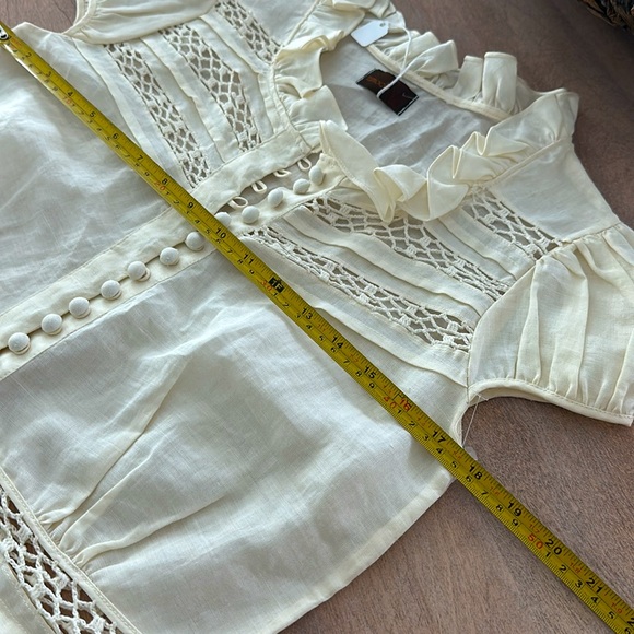 Linen button front top size medium brand new - Picture 8 of 9